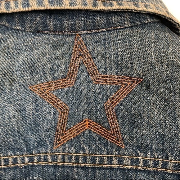 VINTAGE Denim Boho Coastal Cowgirl Festival Embroidered Bohemian  Jean Jacket… - Picture 5 of 5